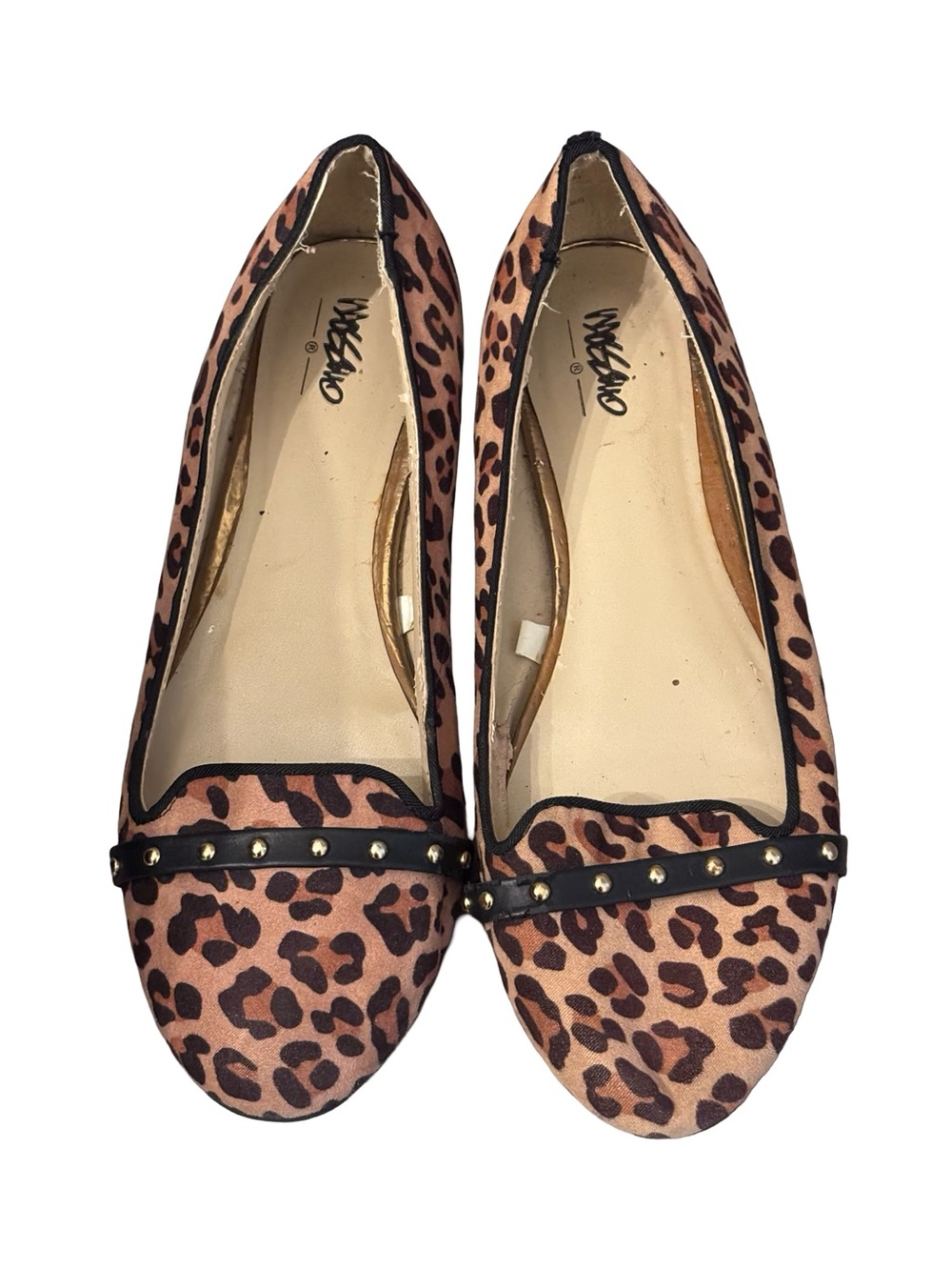 Mossimo Supply Co. Y2K Leopard Print Studded Ballet Flats - Brown & Black 8.5